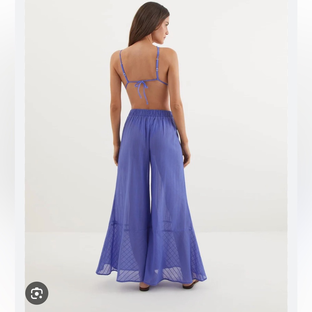 VIX Paula Hermanny Vibrant Blue Wide Leg Pants S NEW $400